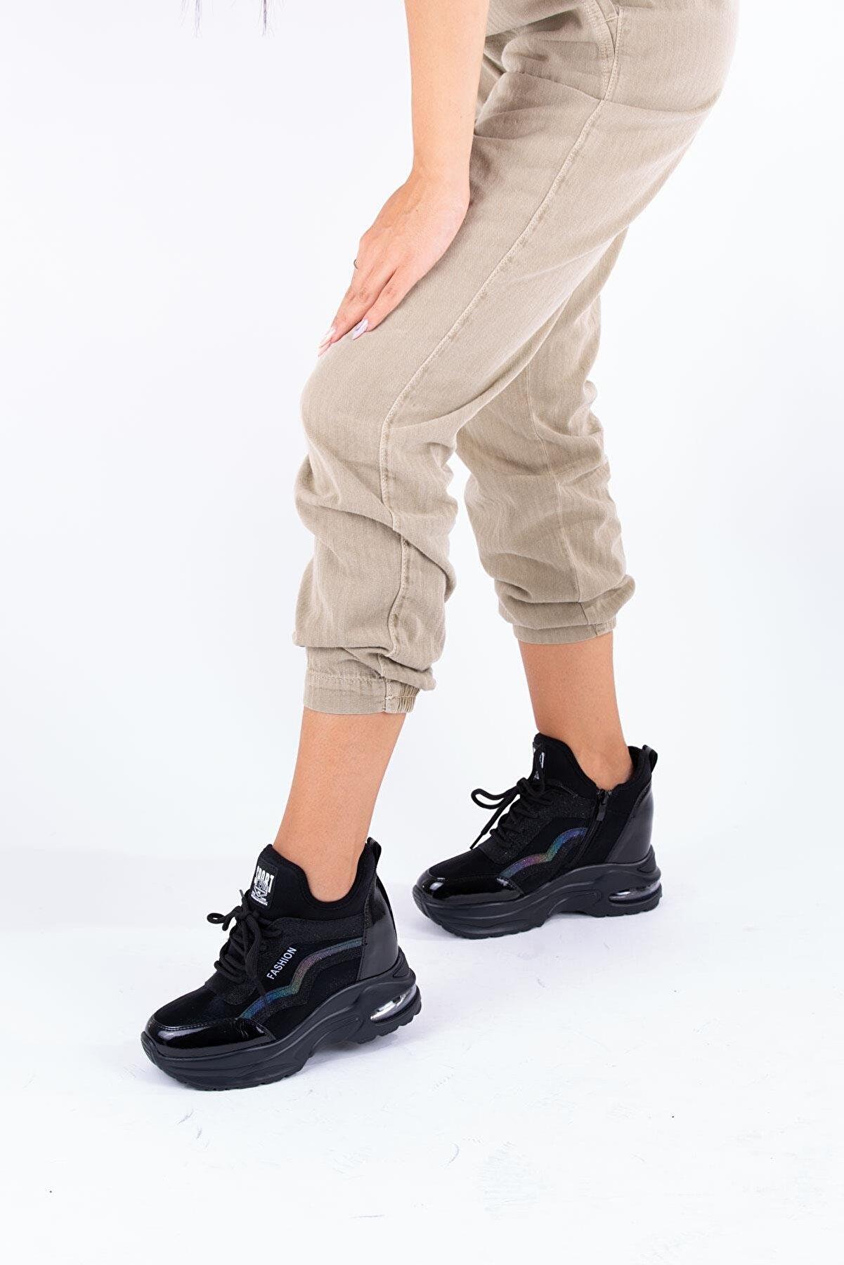 21K300-4 Kadın Fashion Spor Bot Siyah