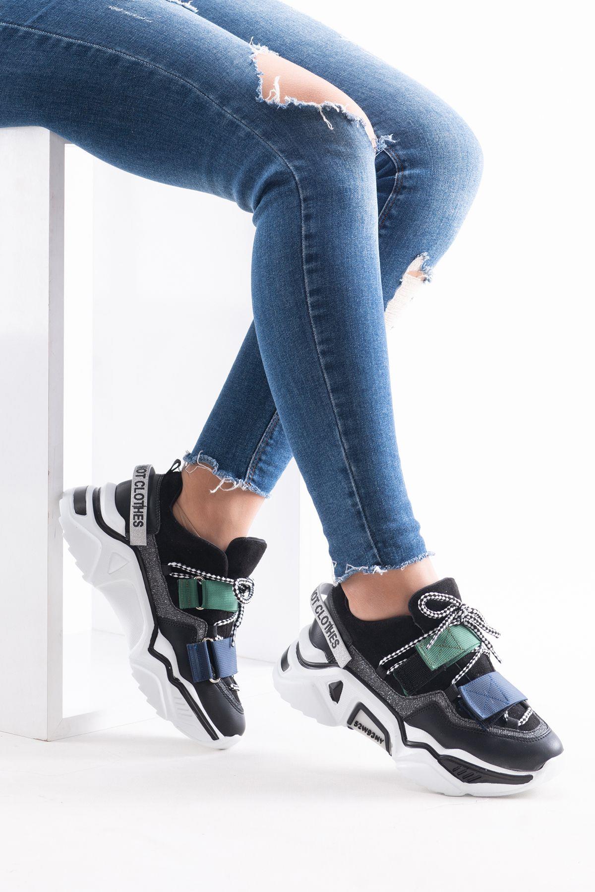65140 Kadın Fashion Sneaker Spor Ayakkabı Siyah