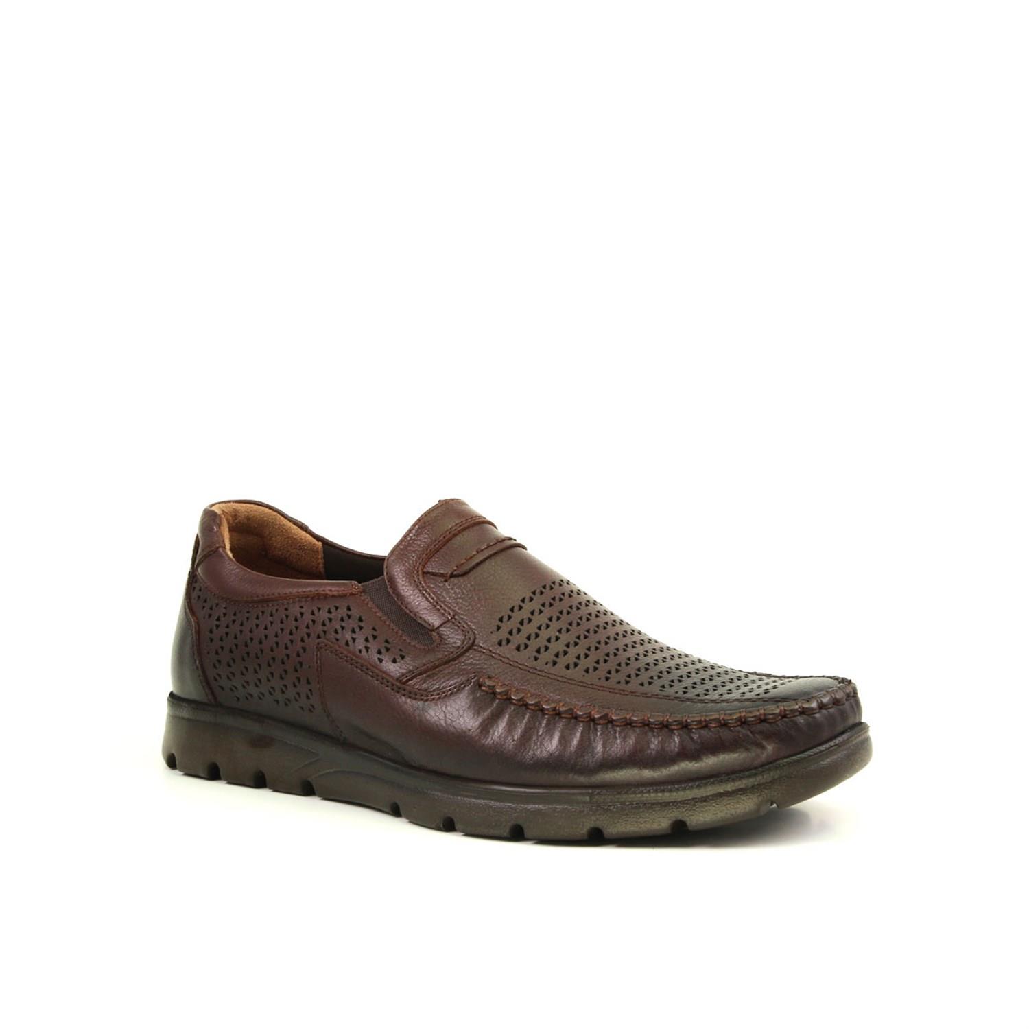 M32618 Hakiki Deri Erkek Comfort Ayakkabı Kahverengi