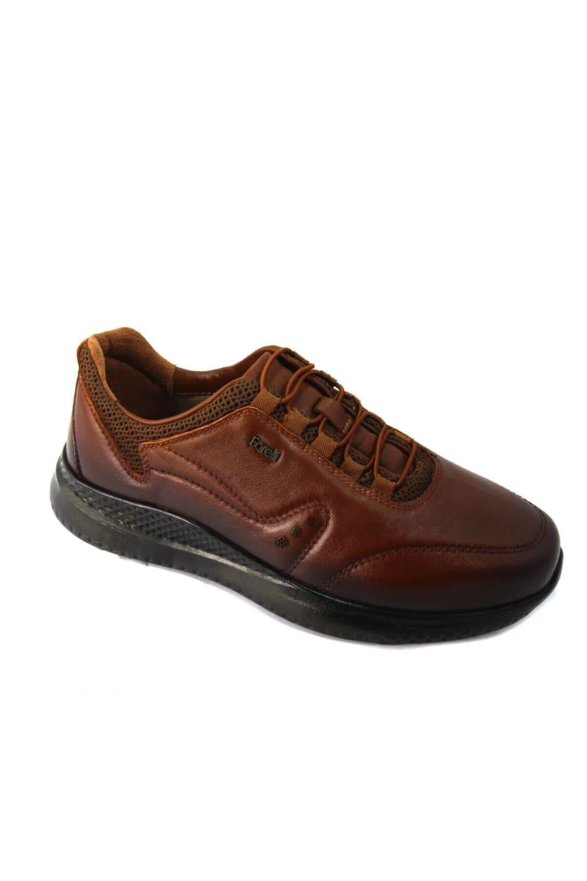 M47906 Hakiki Deri Erkek Comfort Spor Ayakkabı Taba
