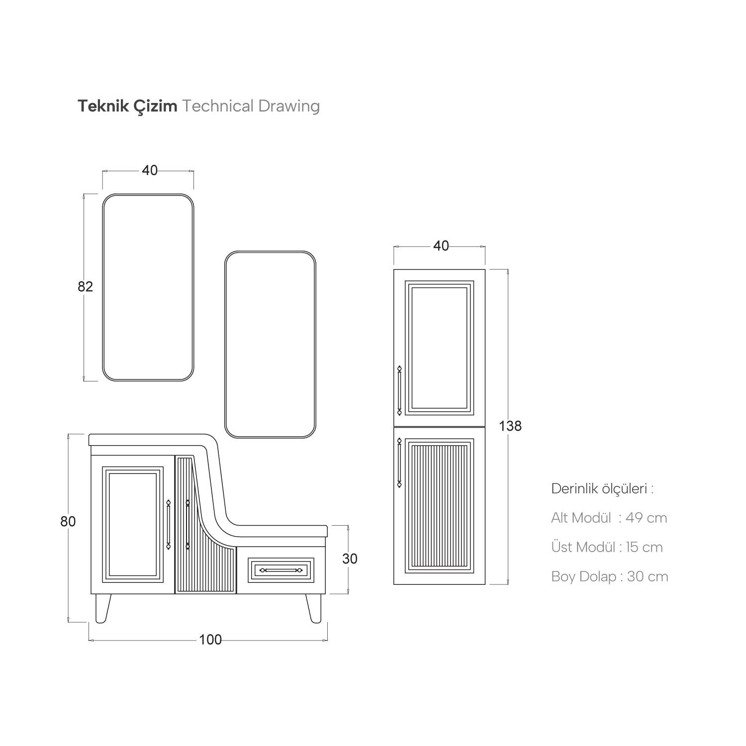 ABDEST ALMA ÜNİTELİ BANYO DOLABI