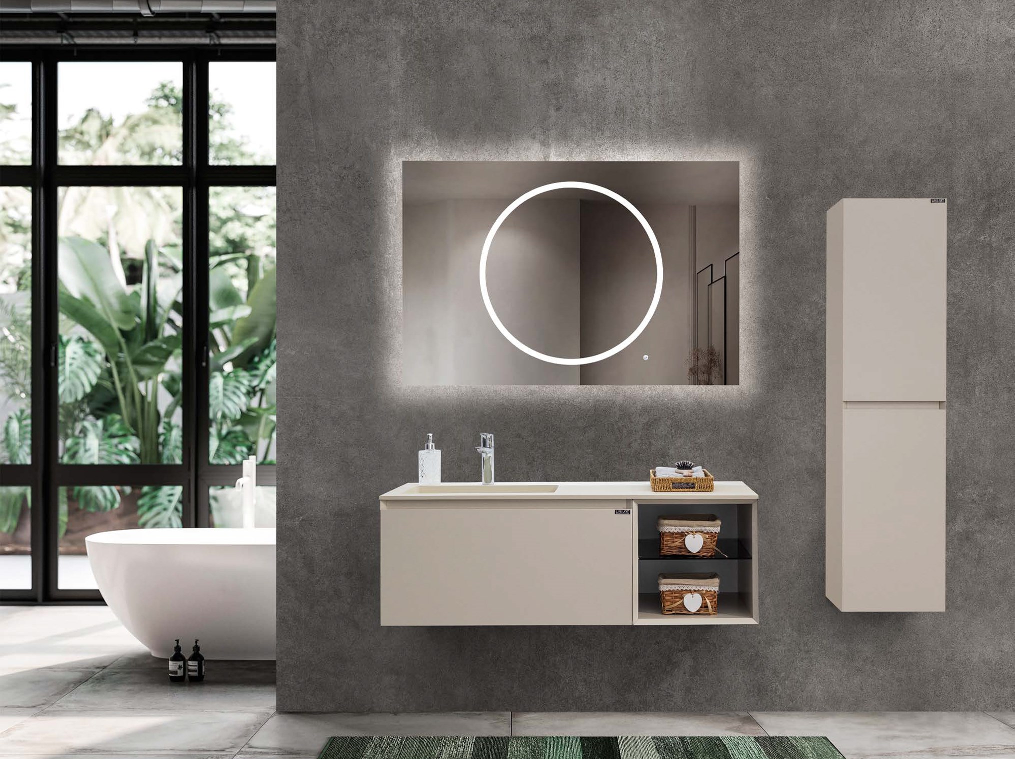 BELLA 120L Sol Hazneli Banyo Dolabı Takımı