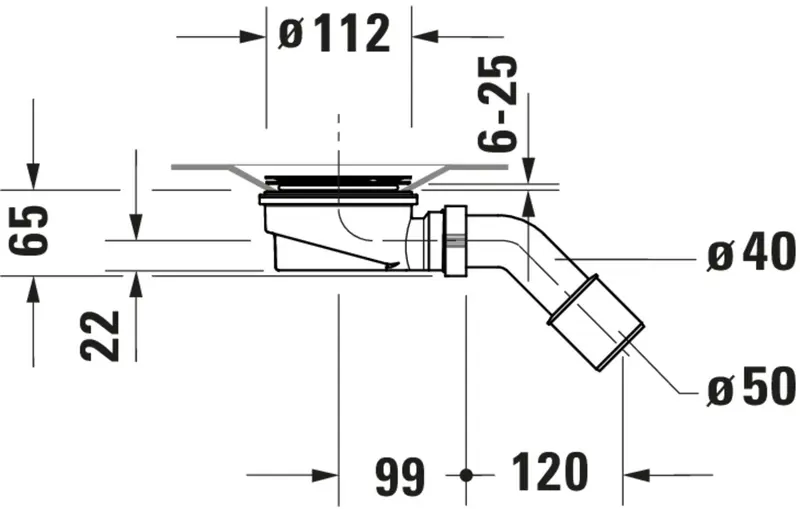 DURAVİT Sustano Duş Sifonu  h:70 mm 