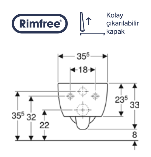 GEBERİT İCON RİMFREE ASMA KLOZET SET