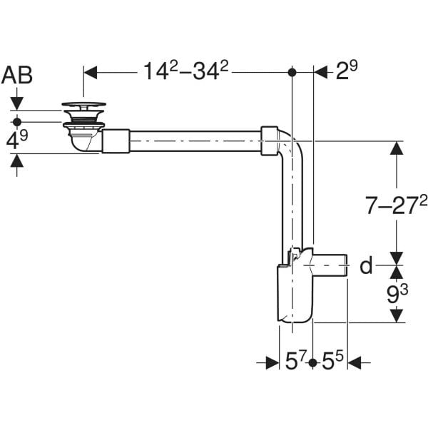 GEBERİT ONE DİKEY ÇIKIŞLI LAVABO İÇİN YER TASARRUFLU SİFON