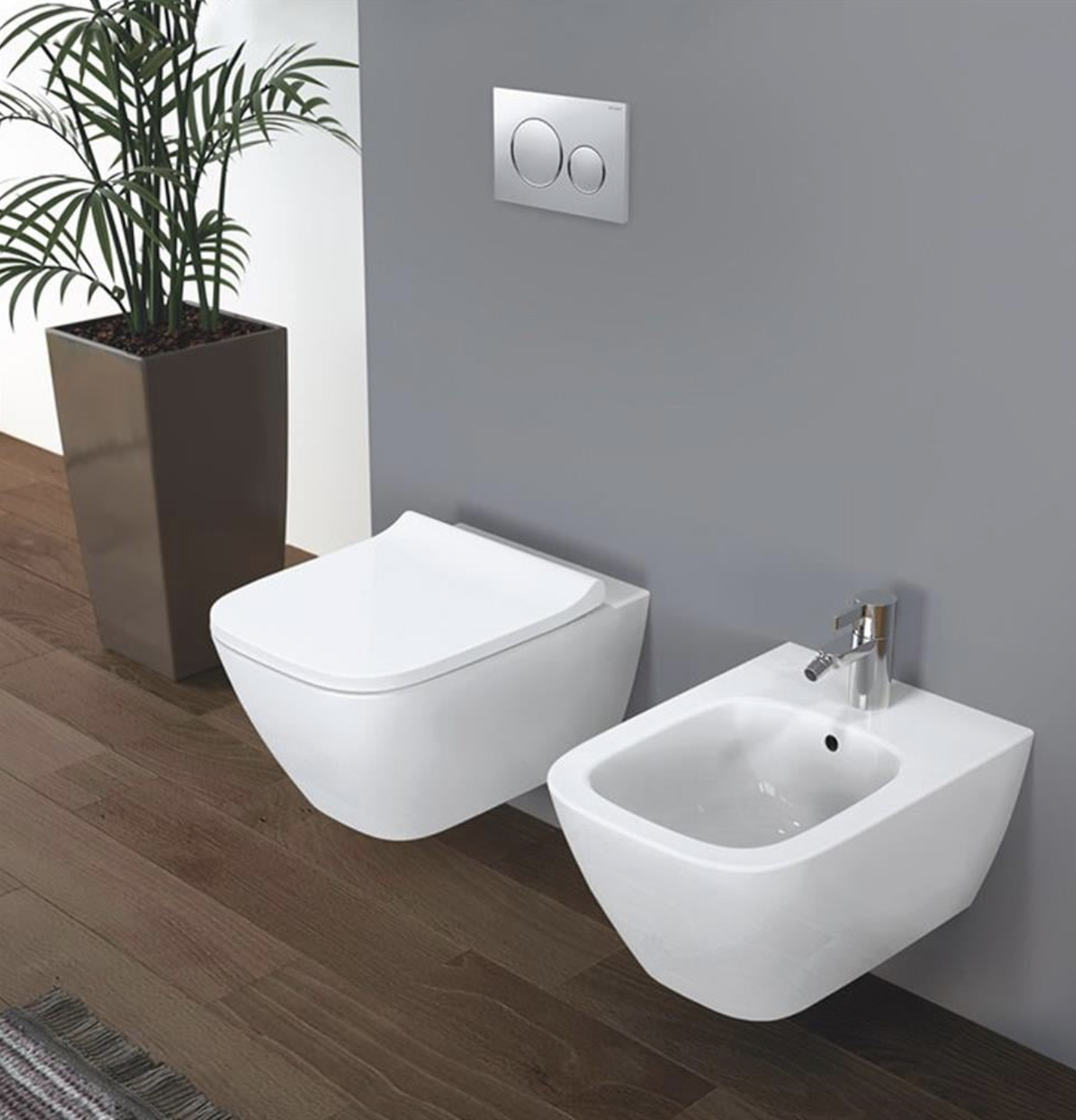 GEBERİT SMYLE SQUARE RİMFREE ASMA KLOZET SET