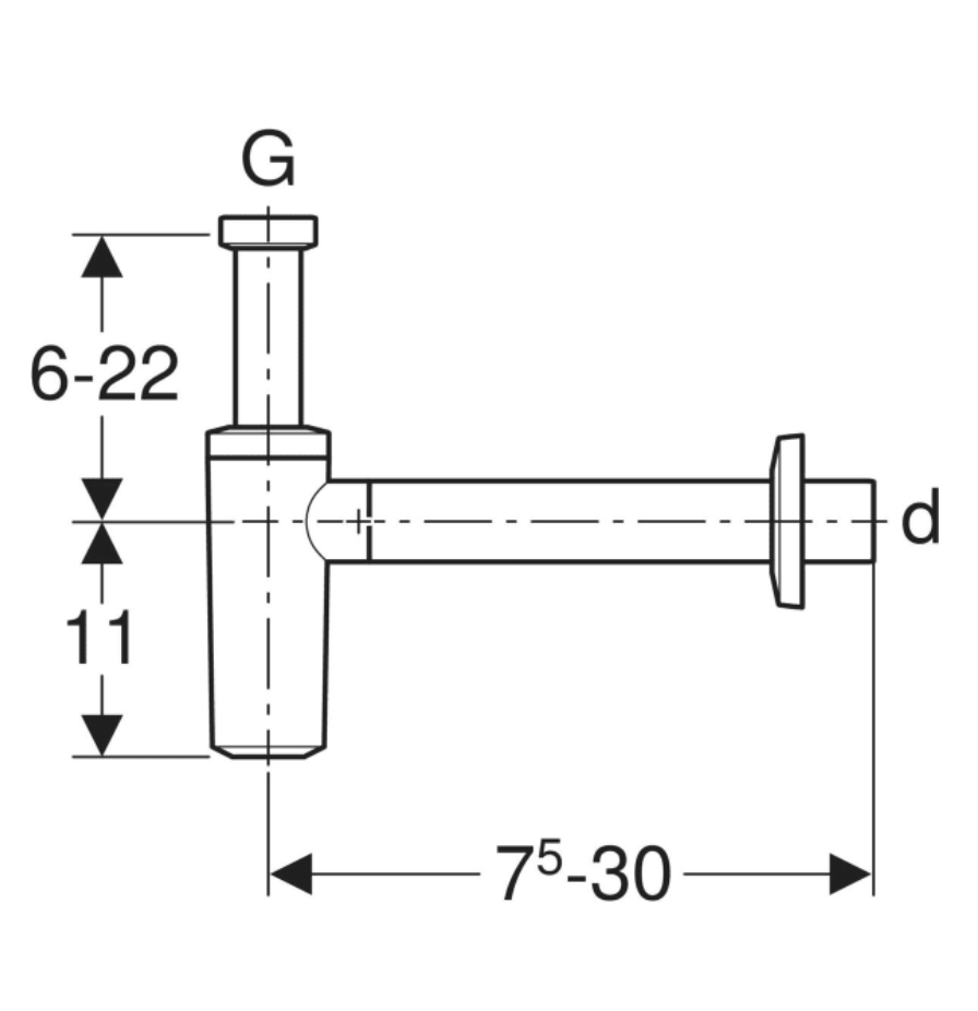 GEBERİT T TİPİ KROM LAVABO SİFONU