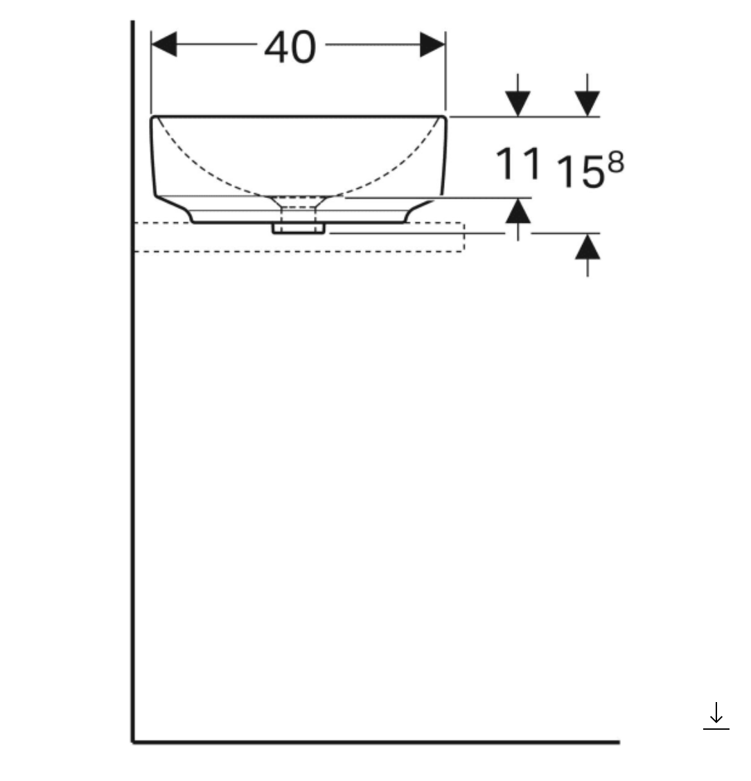 GEBERİT VARİFORM DİKDÖRTGEN ÇANAK LAVABO