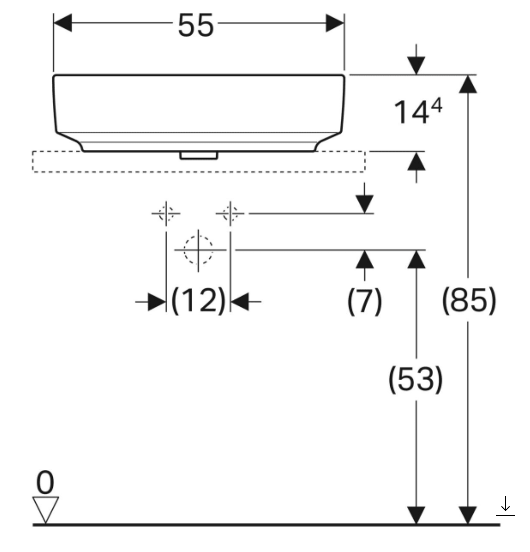 GEBERİT VARİFORM DİKDÖRTGEN ÇANAK LAVABO