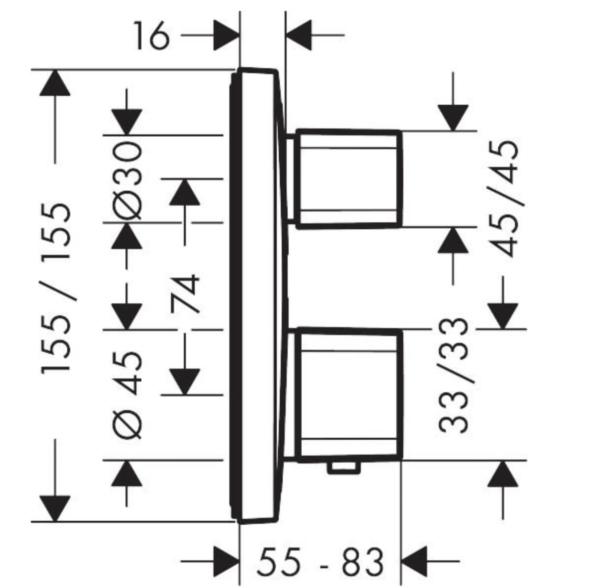HANSGROHE ECOSTAT E TERMOSTATİK BANYO BATARYASI