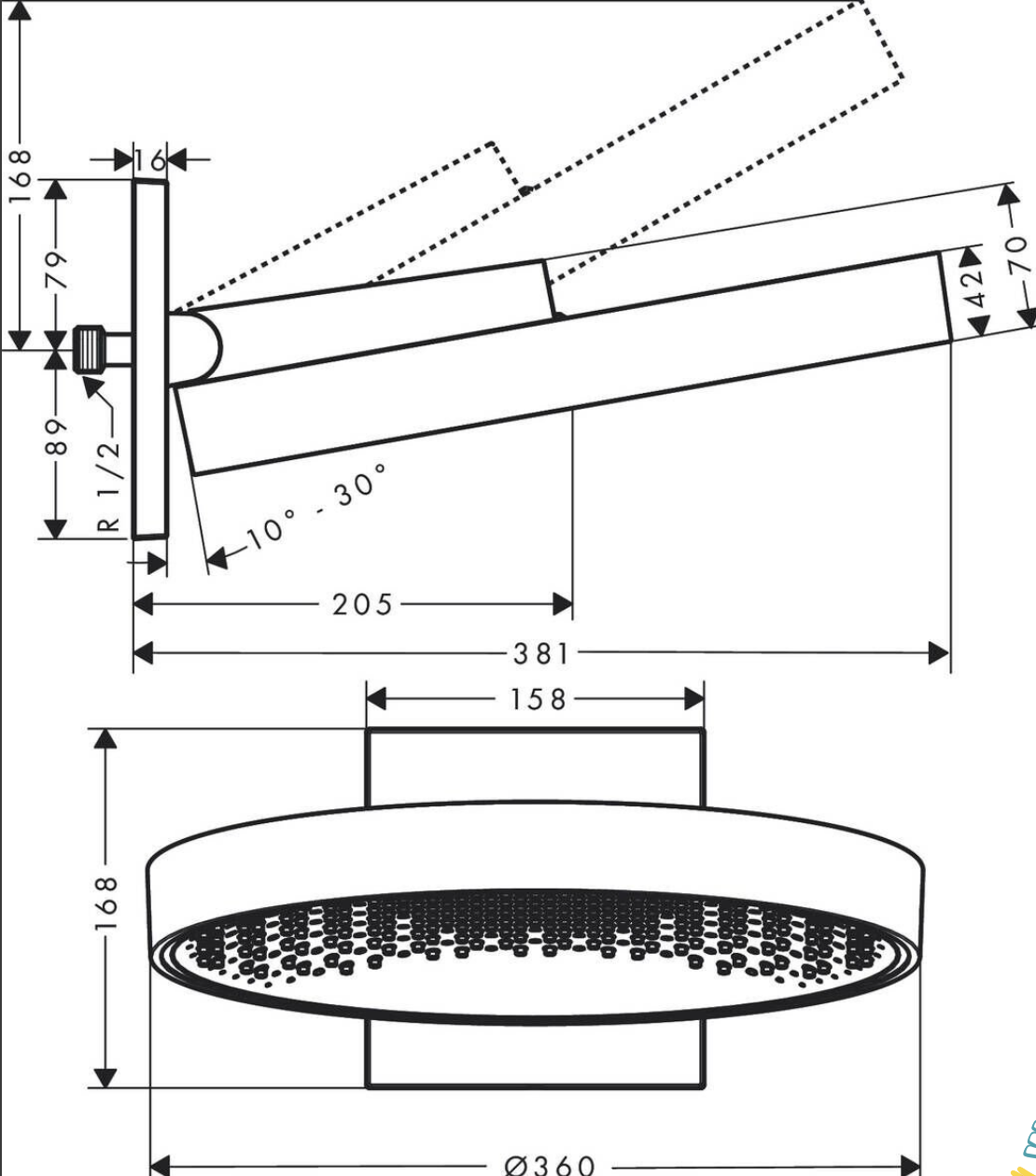 HANSGROHE RAINDANCE TEPE DUŞU 360 1JET