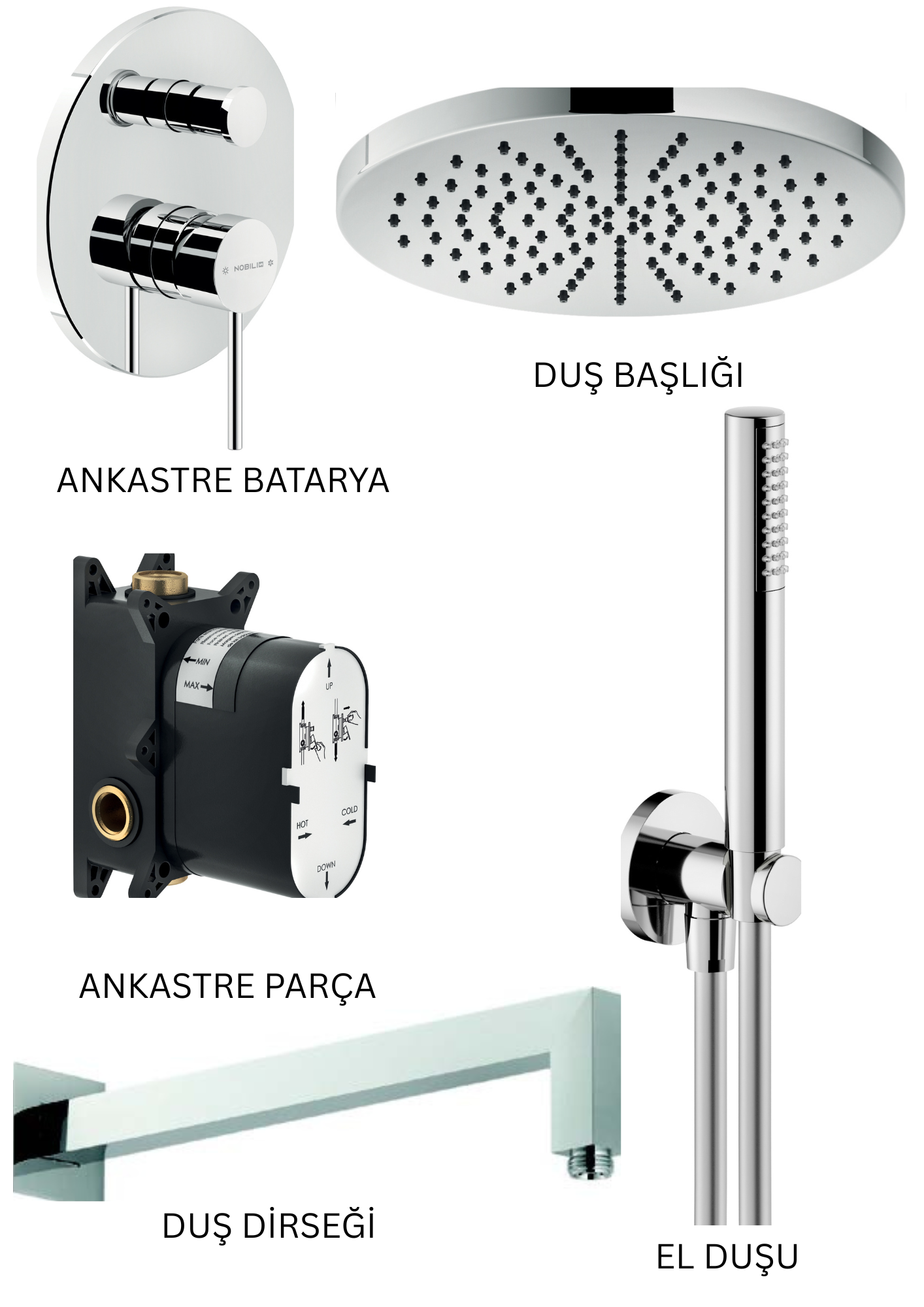 NOBILI VELIS - CR ANKASTRE DUŞ SETİ