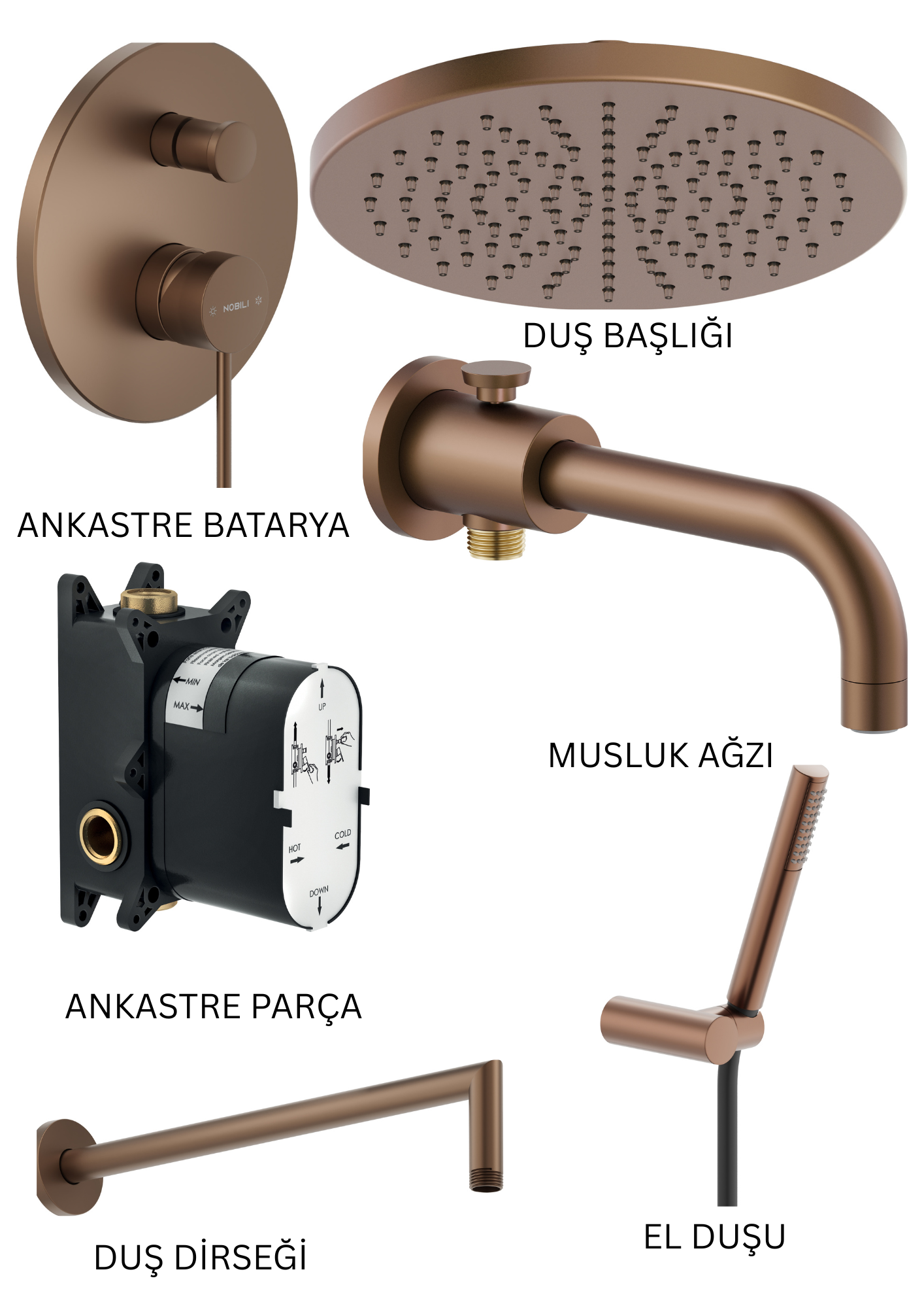 NOBILI VELIS - TA 3 YOLLU ANKASTRE DUŞ SETİ