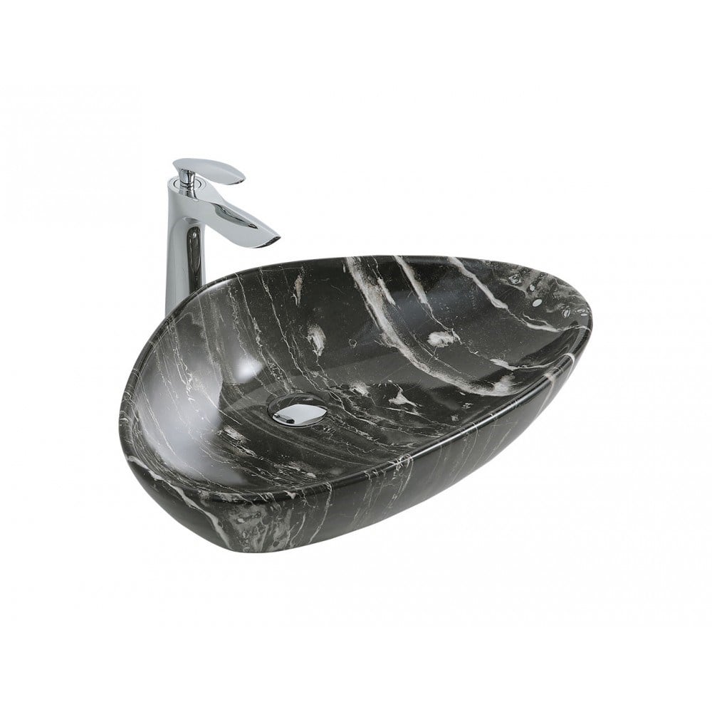 Paluci Doğa Alexander Black Mermer Desen Lavabo