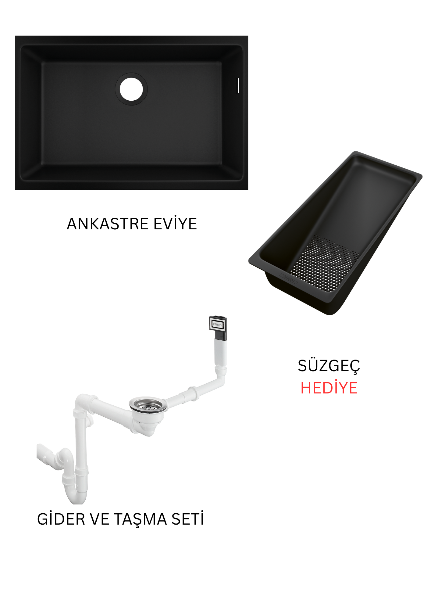 S51 S510-U660 Tezgah altı eviye 660