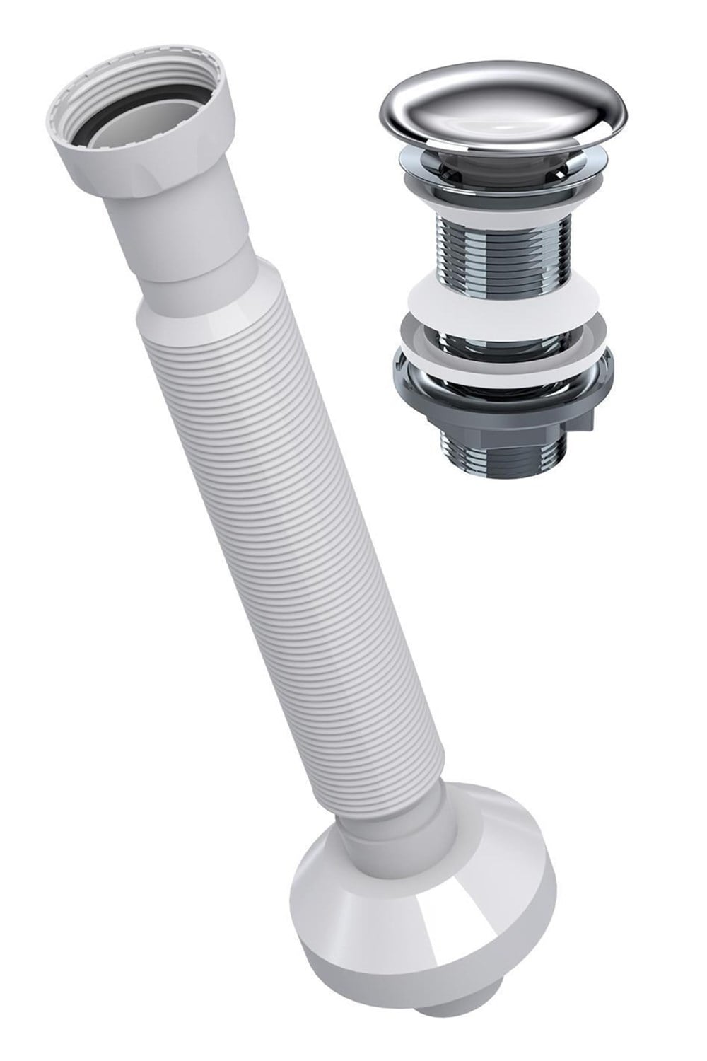 Seramik Kapaklı Gümüş Klik Klack Lavabo Süzgeci