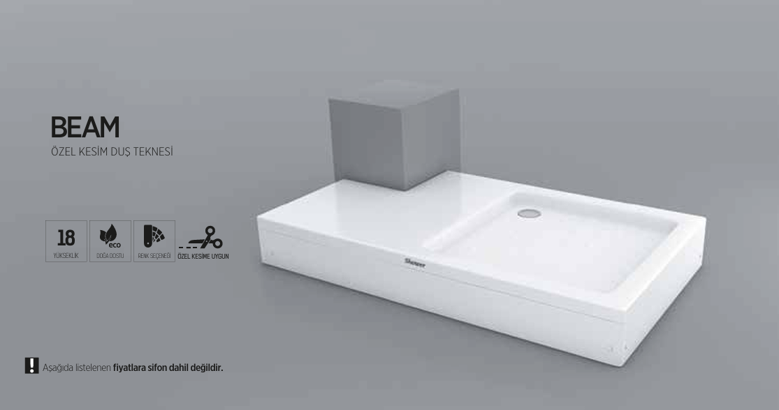 SHOWER BEAM ÖZEL KESİM DUŞ TEKNESİ