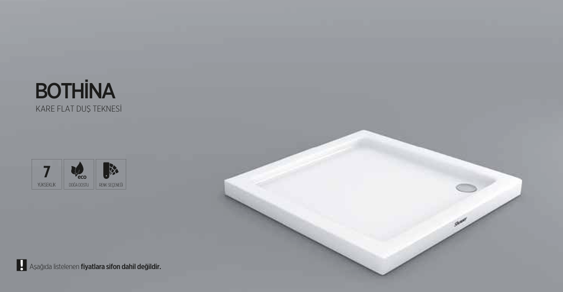 SHOWER BOTHİNA KARE FLAT DUŞ TEKNESİ