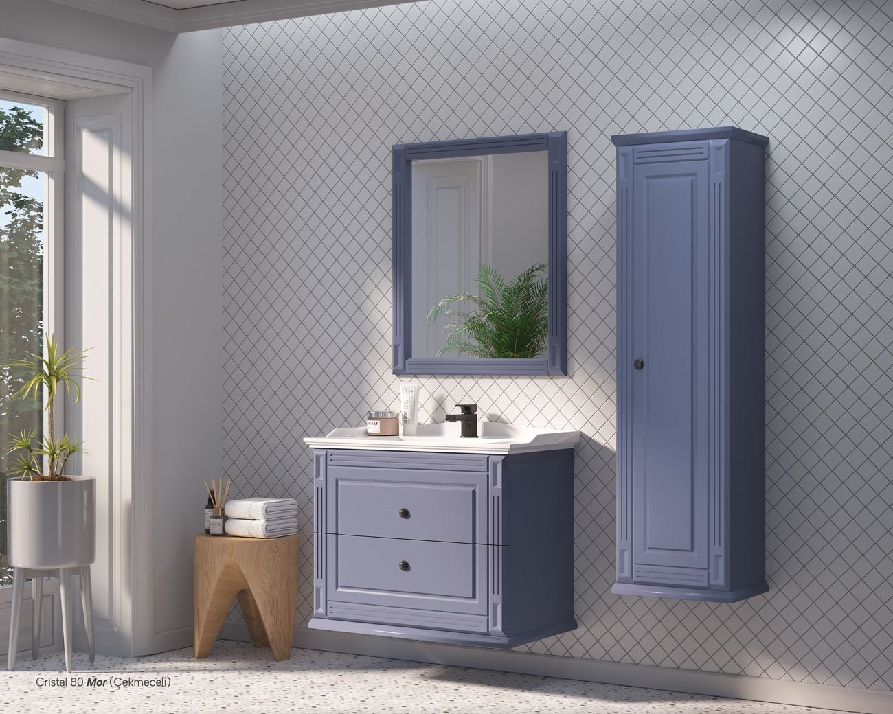 SHOWER CRISTAL ÇEKMECELİ BANYO DOLAP TAKIMLARI