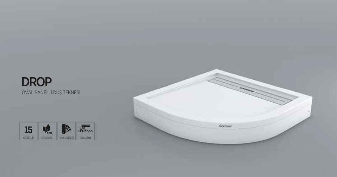 SHOWER DROP OVAL PANELLİ DUŞ TEKNESİ