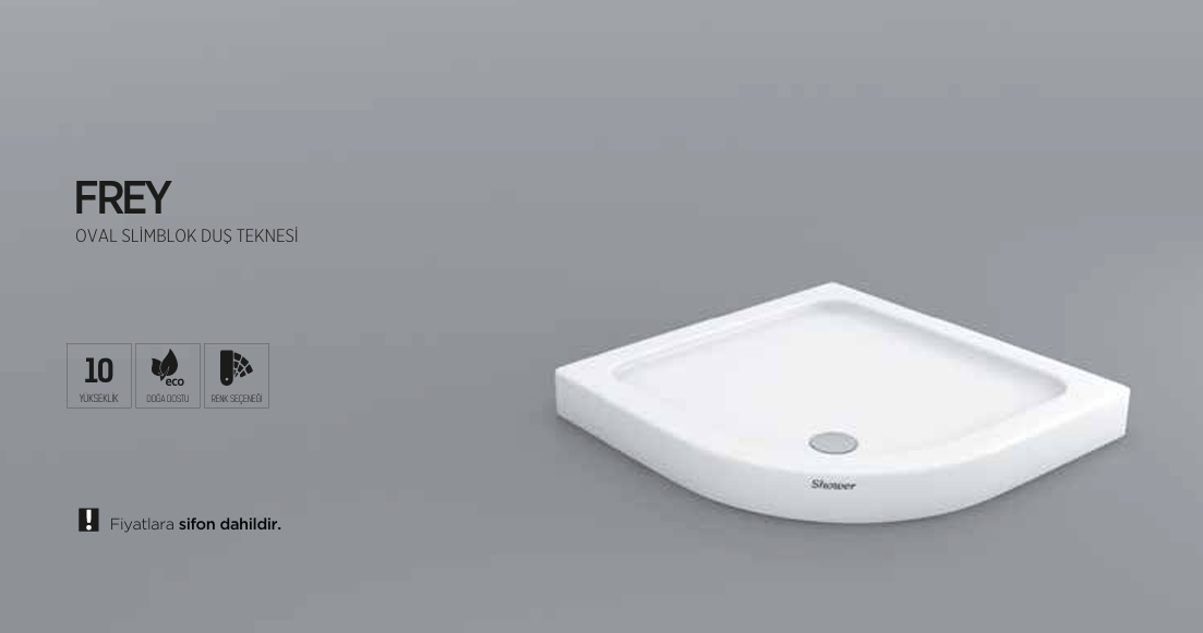 SHOWER FREY OVAL SLİMBLOK DUŞ TEKNESİ