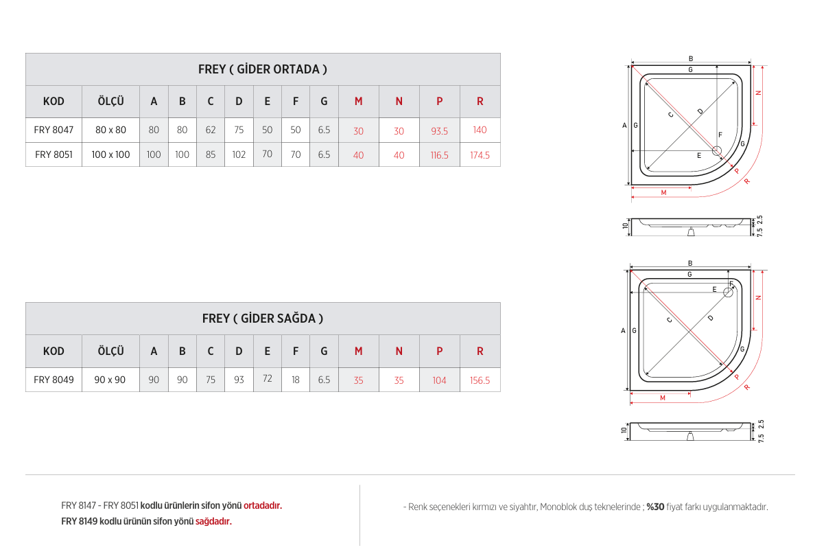 SHOWER FREY OVAL SLİMBLOK DUŞ TEKNESİ