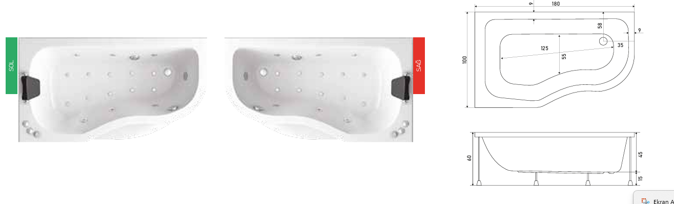 SHOWER MARJİNAL MİNİ BASMALI ÖZEL KÜVET
