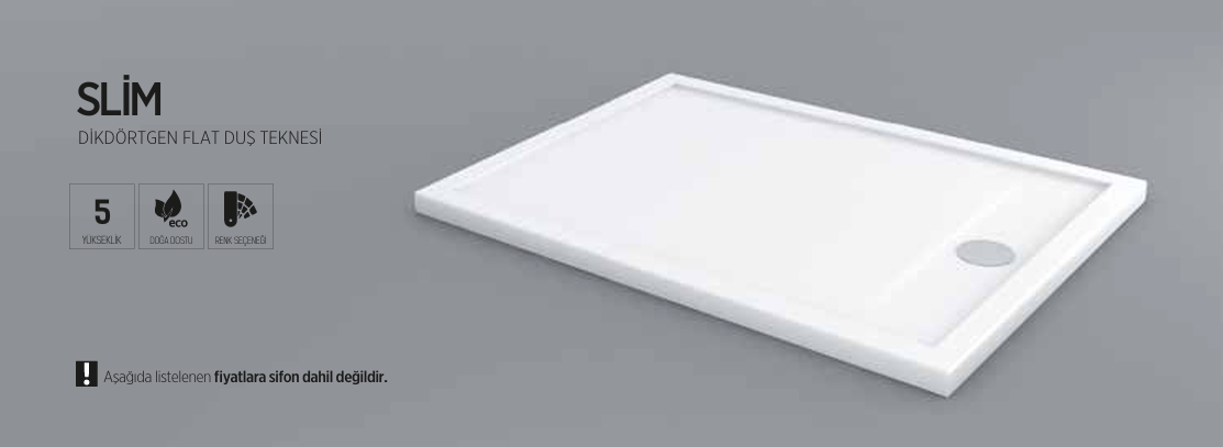 SHOWER SLİM DİKDÖRTGEN FLAT DUŞ TEKNESİ