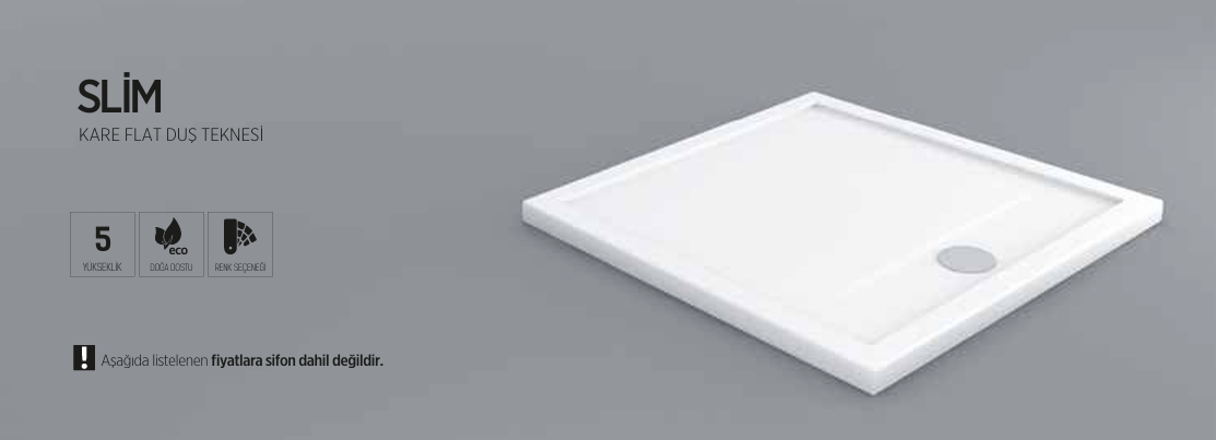 SHOWER SLİM KARE FLAT DUŞ TEKNESİ