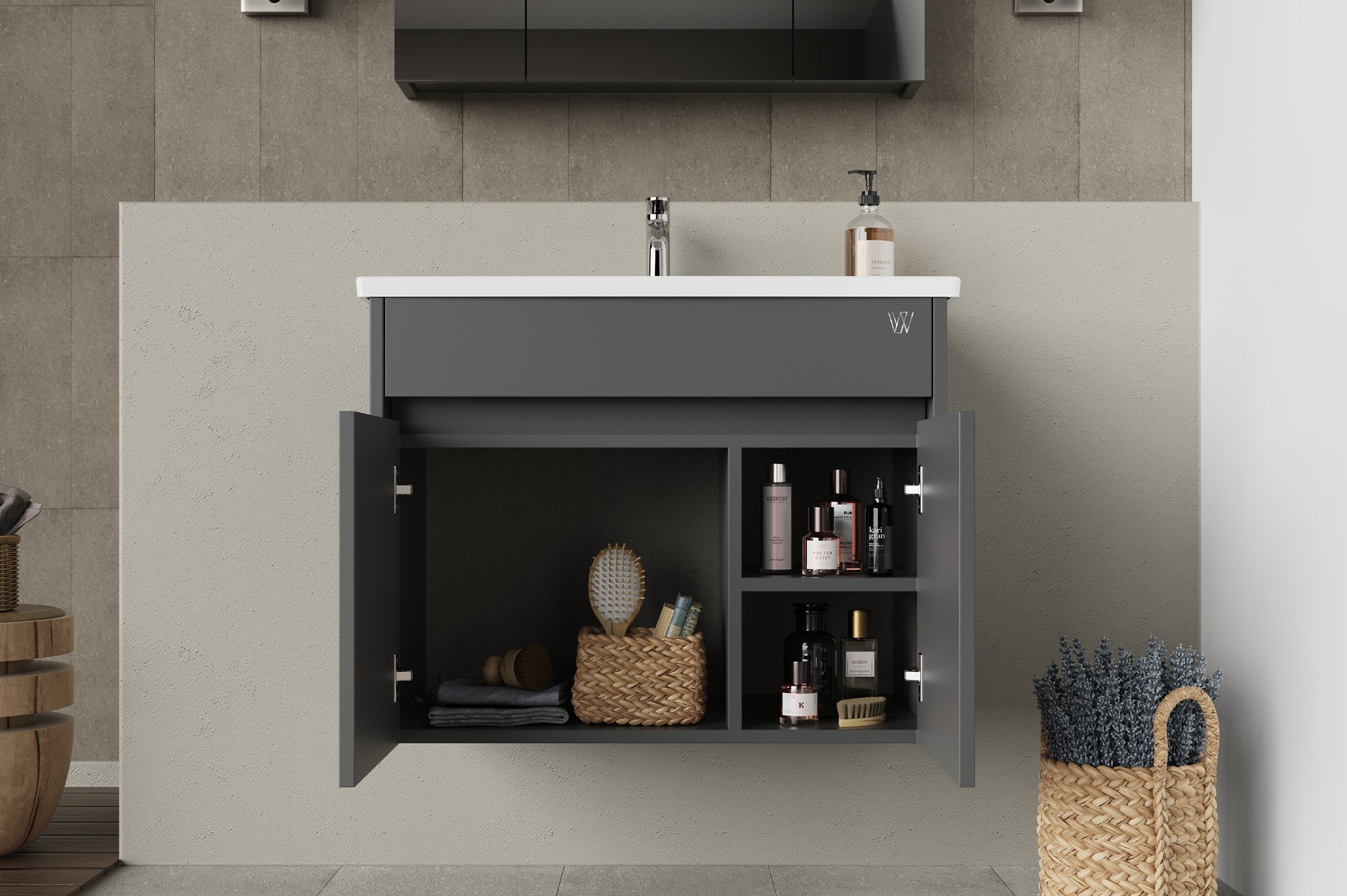 WEST MİMODERN BANYO DOLABI TAKIMI