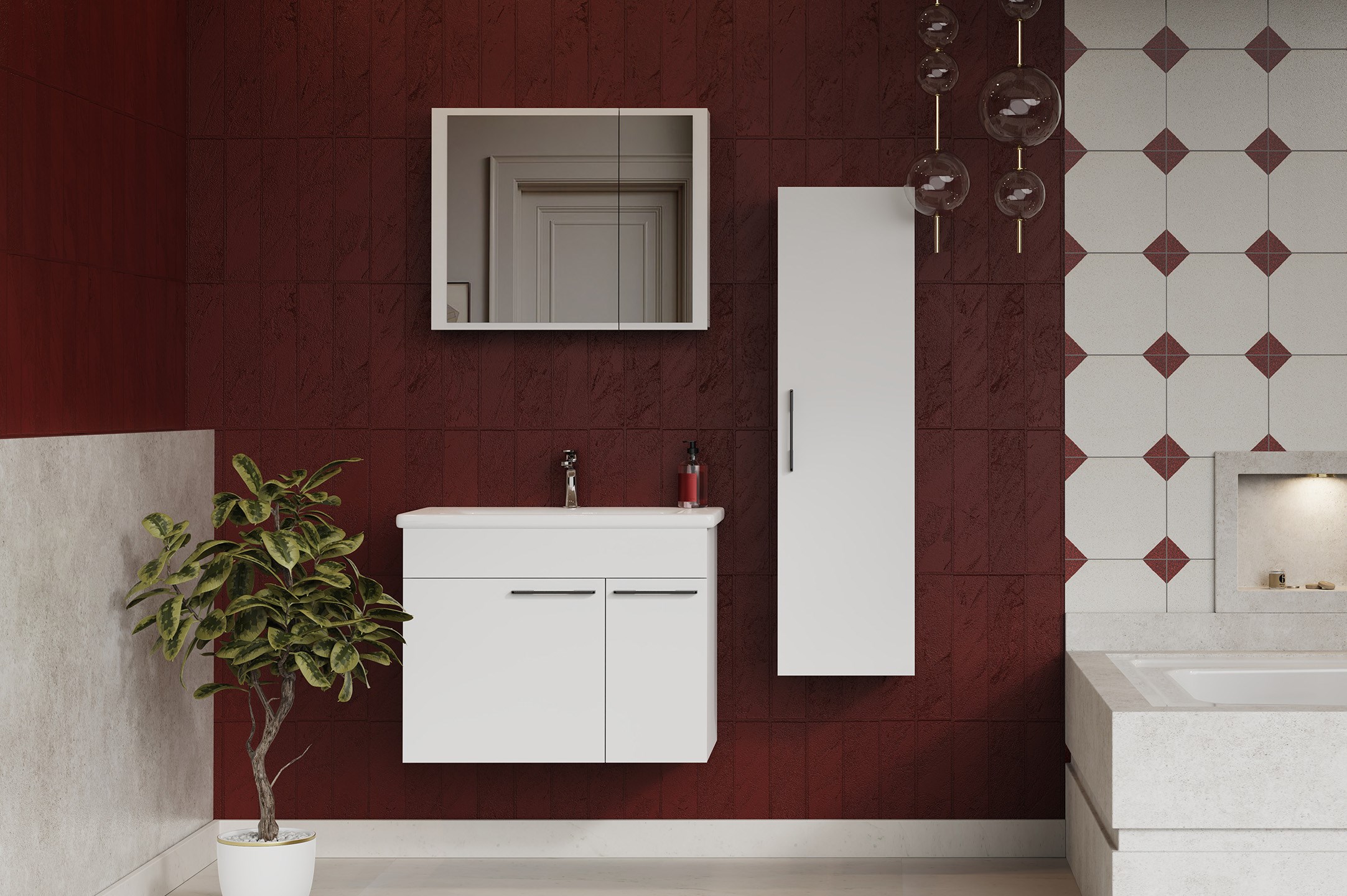 WEST MİSTİ BANYO DOLABI TAKIMI