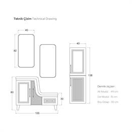 ABDEST ALMA ÜNİTELİ BANYO DOLABI