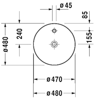 DURAVİT CAPE COD DURACERAM 48CM ÇANAK LAVABO