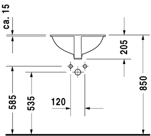DURAVİT DUNE TEZGAH ALTI YUVARLAK LAVABO