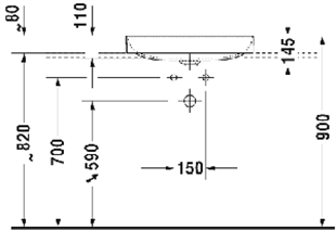 DURAVİT DURASQUARE 60cm ÇANAK LAVABO