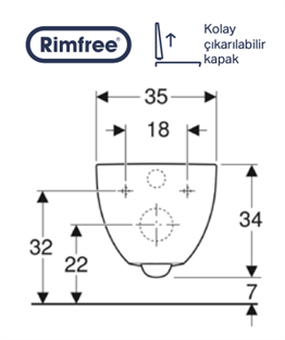 GEBERİT ACANTO RİMFREE ASMA KLOZET SET