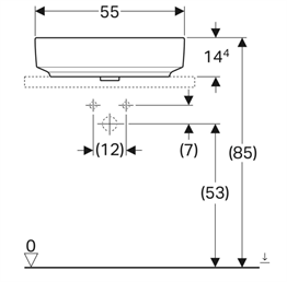 GEBERİT ELİPTİK ÇANAK LAVABO TAŞMA DELİKSİZ