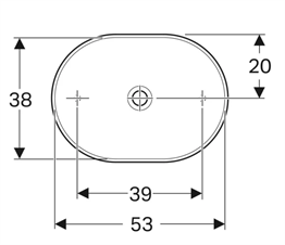 GEBERİT ELİPTİK ÇANAK LAVABO TAŞMA DELİKSİZ