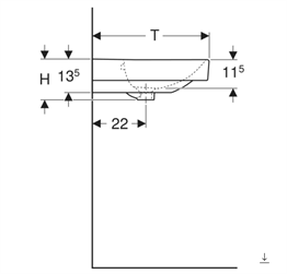GEBERİT ETAJERLİ LAVABO 75 CM