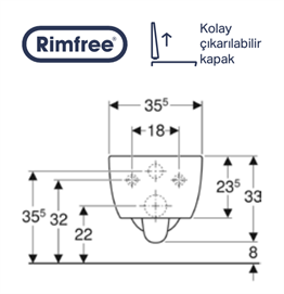 GEBERİT İCON RİMFREE ASMA KLOZET SET