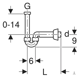 GEBERİT P TİPİ KROM LAVABO SİFONU