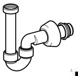 GEBERİT P TİPİ KROM LAVABO SİFONU