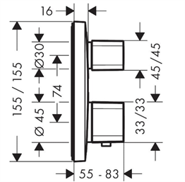 HANSGROHE ECOSTAT E TERMOSTATİK BANYO BATARYASI