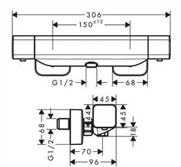 HANSGROHE ECOSTAT TERMOSTATİK DUŞ BATARYASI
