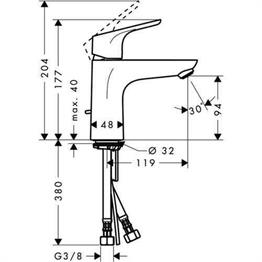 HANSGROHE FOCUS 100 TEK KOLLU LAVABO BATARYASI