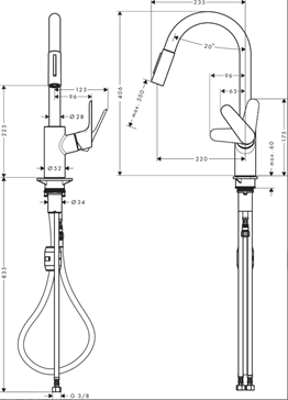 HANSGROHE FOCUS M41 EVIYE BATARYASI 240 TEK KOLLU
