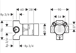 HANSGROHE UNIVERSAL IC SET QUATTRO DORT YOLLU YONLENDIRICI VALF ANKASTRE