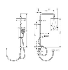 HANSGROHE VERNIS SHAPE DUS KOLONU 230 1 JET