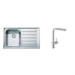 INOX NEPTUN NEX 611 TEK GÖZLÜ EVİYE+ACTIVE PLUS DOCCIA KROM ARMATUR SET TAKIM