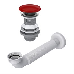 Kırmızı Seramik Klik Klack Lavabo Süzgeç